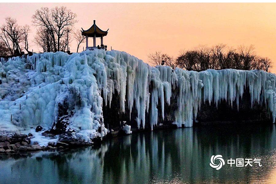 黑龙江：冰雪中的镜泊湖-图片频道-中国天气网-图3